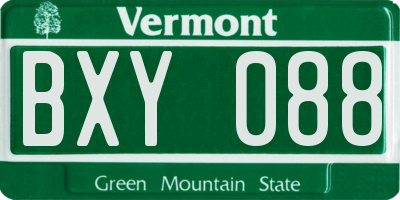 VT license plate BXY088
