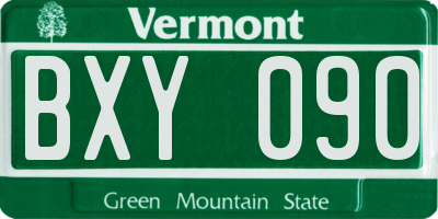 VT license plate BXY090