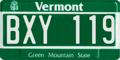 VT license plate BXY119