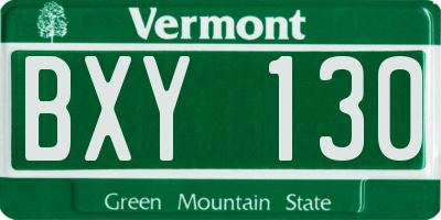 VT license plate BXY130