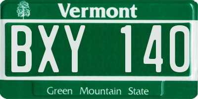 VT license plate BXY140