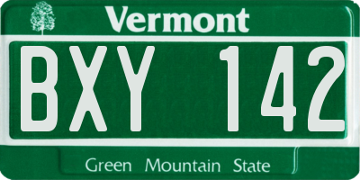 VT license plate BXY142