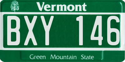 VT license plate BXY146