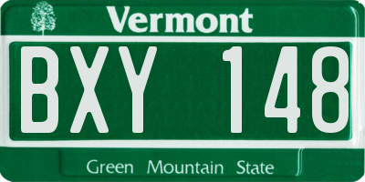 VT license plate BXY148