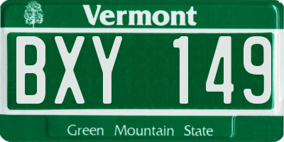 VT license plate BXY149