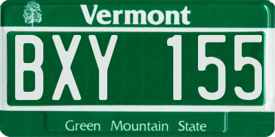 VT license plate BXY155