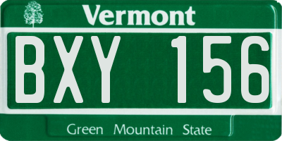 VT license plate BXY156