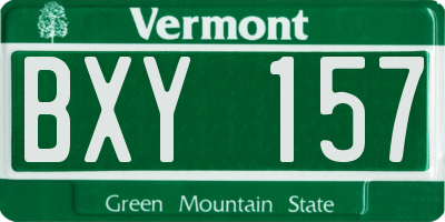 VT license plate BXY157