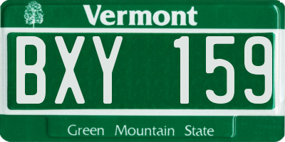 VT license plate BXY159