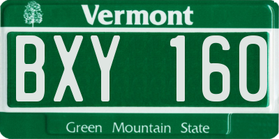 VT license plate BXY160