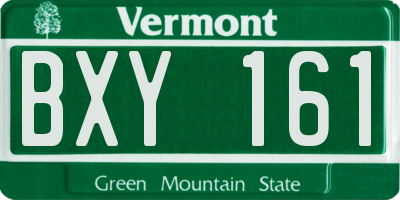 VT license plate BXY161