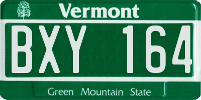VT license plate BXY164