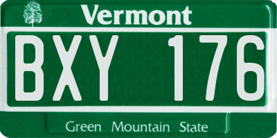 VT license plate BXY176