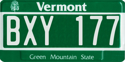 VT license plate BXY177