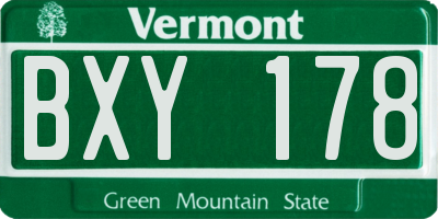 VT license plate BXY178