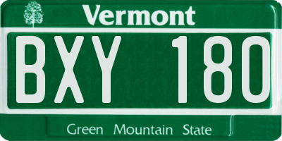 VT license plate BXY180