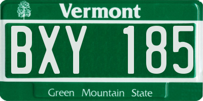 VT license plate BXY185