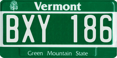 VT license plate BXY186
