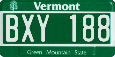 VT license plate BXY188
