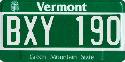 VT license plate BXY190
