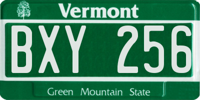 VT license plate BXY256