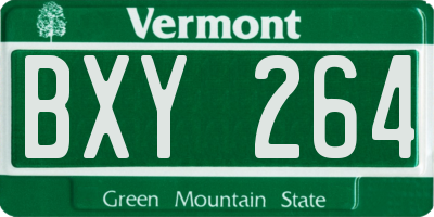 VT license plate BXY264