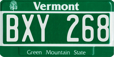 VT license plate BXY268