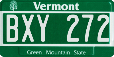 VT license plate BXY272
