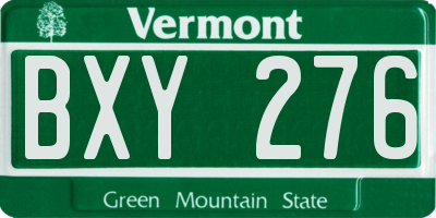 VT license plate BXY276