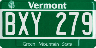 VT license plate BXY279