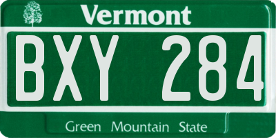 VT license plate BXY284