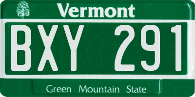 VT license plate BXY291