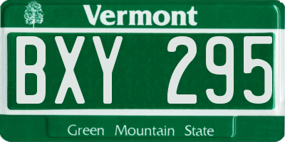 VT license plate BXY295