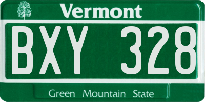 VT license plate BXY328