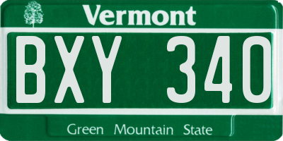 VT license plate BXY340