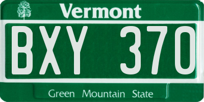 VT license plate BXY370