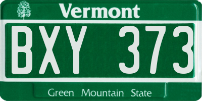 VT license plate BXY373