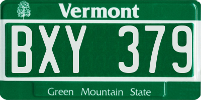 VT license plate BXY379