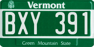 VT license plate BXY391