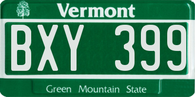 VT license plate BXY399
