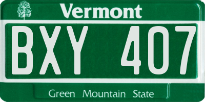 VT license plate BXY407