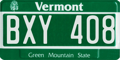 VT license plate BXY408