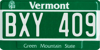 VT license plate BXY409
