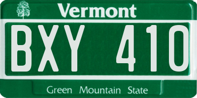 VT license plate BXY410