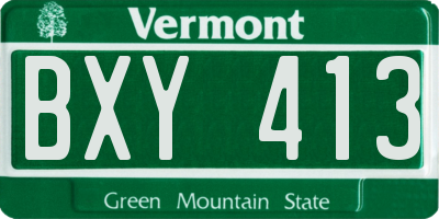 VT license plate BXY413