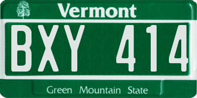 VT license plate BXY414