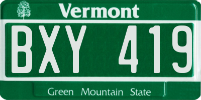 VT license plate BXY419