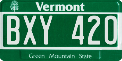 VT license plate BXY420