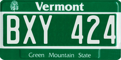 VT license plate BXY424