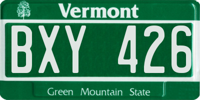 VT license plate BXY426